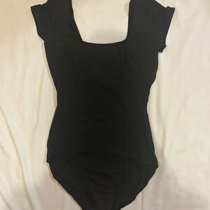 Black Square Neck Leotard
